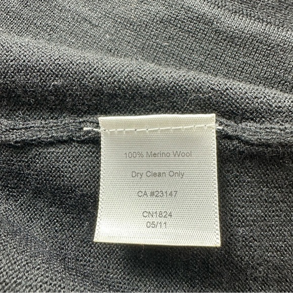 Talbots Pure Italian Merino Black Open Front Cardigan Petites Small Long Sleeve - Picture 5 of 8